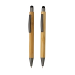 Set stylo à encre bleue et crayon en bambou dans une boîte Conscious couleur bois troisième vue