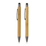 Set stylo à encre bleue et crayon en bambou dans une boîte Conscious couleur bois quatrième vue