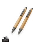 Set stylo à encre bleue et crayon en bambou dans une boîte Conscious couleur bois