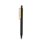 Stylo en matériaux recyclés encre bleue Dokumental® Bamboo Clip couleur noir