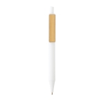 Stylo en matériaux recyclés encre bleue Dokumental® Bamboo Clip couleur blanc deuxième vue