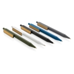 Stylo en matériaux recyclés encre bleue Dokumental® Bamboo Clip couleur blanc vue générale