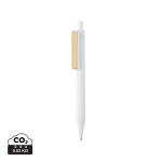 Stylo en matériaux recyclés encre bleue Dokumental® Bamboo Clip couleur blanc