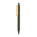 Stylo en matériaux recyclés encre bleue Dokumental® Bamboo Clip couleur vert