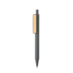 Stylo en matériaux recyclés encre bleue Dokumental® Bamboo Clip couleur gris foncé