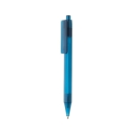 Stylo en matériaux recyclés transparents encre bleue X8 Transparent couleur bleu