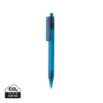 Stylo en matériaux recyclés transparents encre bleue X8 Transparent couleur bleu