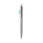 Stylo à bille avec logo à écriture souple Encre Bleue X3 Soft Colors couleur gris avec zone d'impression