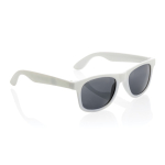 Lunettes de soleil publicitaires en plastique recyclé UV400 EcoOptix couleur blanc