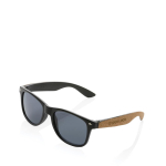 Lunettes de soleil recyclées avec logo et protection UV400 SunCork couleur noir avec zone d'impression
