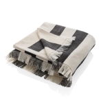 Grande serviette plage publicitaire à rayures 180x100cm EcoComfort XL couleur gris foncé