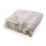 Grande serviette plage publicitaire à rayures 180x100cm EcoComfort XL couleur gris clair