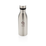 Gourde imprimée en inox recyclé antifuite sans BPA 500 ml couleur argenté vue avec logo