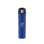 Thermos en inox avec bouchon à fermeture sécurisée 450ml Exclusive couleur bleu avec zone d'impression