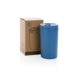 Thermos en matériaux recyclés avec fermeture anti-goutte 300ml Vaccum couleur bleu vue avec boîte