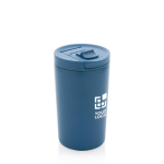 Thermos en matériaux recyclés avec fermeture anti-goutte 300ml Vaccum couleur bleu avec zone d'impression