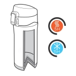 Bouteille en inox recyclé avec fermeture sécurisée 300ml Eco Roiboos couleur blanc septième vue