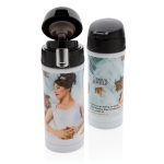 Bouteille en inox recyclé avec fermeture sécurisée 300ml Eco Roiboos couleur blanc