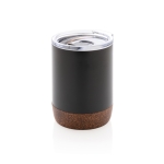 Verre thermos compact avec base en liège 180ml Eco Cork Small couleur noir