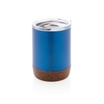 Verre thermos compact avec base en liège 180ml Eco Cork Small couleur bleu