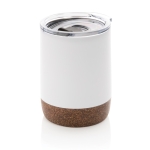 Verre thermos compact avec base en liège 180ml Eco Cork Small couleur blanc