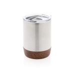 Verre thermos compact avec base en liège 180ml Eco Cork Small couleur argenté