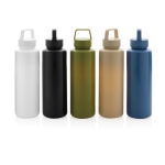 Gourde en plastique recyclé personnalisée avec poignée 500 ml GreenSip couleur vert foncé vue générale
