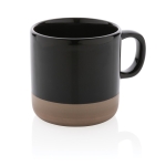 Mug en céramique émaillée au design original 360ml Artisanal couleur noir
