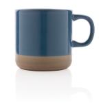 Mug en céramique émaillée au design original 360ml Artisanal couleur bleu deuxième vue