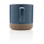 Mug en céramique émaillée au design original 360ml Artisanal couleur bleu troisième vue