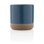 Mug en céramique émaillée au design original 360ml Artisanal couleur bleu quatrième vue