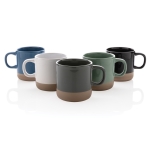 Mug en céramique émaillée au design original 360ml Artisanal couleur bleu vue générale