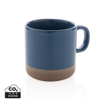 Mug en céramique émaillée au design original 360ml Artisanal couleur bleu