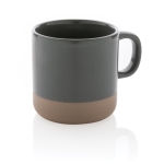 Mug en céramique émaillée au design original 360ml Artisanal couleur gris foncé