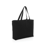 Grand sac isotherme en toile recyclée de 285 g/m2 EcoTrace Raw couleur noir
