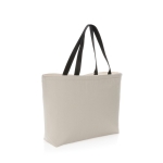 Grand sac isotherme en toile recyclée de 285 g/m2 EcoTrace Raw couleur blanc cassé