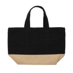Petit sac isotherme en toile bicolore 285 g/m2 EcoTrace Raw couleur noir quatrième vue