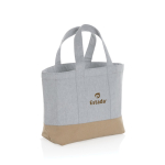 Petit sac isotherme en toile bicolore 285 g/m2 couleur gris vue avec logo