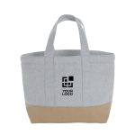 Petit sac isotherme en toile bicolore 285 g/m2 couleur gris avec zone d'impression