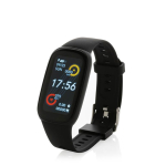 Montre d'activité publicitaire tactile étanche IP67 Steps OLED couleur noir avec zone d'impression