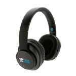 Casque sans fil personnalisable pliable en aluminium recyclé Terra couleur gris foncé avec zone d'impression