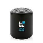 Enceinte Bluetooth avec logo avec matériaux recyclés EcoSound couleur noir avec zone d'impression