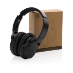 Casque sans fil BT 5.1 fabriqué à partir de matériaux recyclés Elite couleur noir vue avec boîte