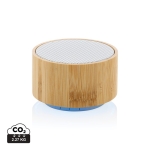 Enceinte Bluetooth publicitaire 4.1 en bambou et ABS recyclé Ecobamboo couleur blanc
