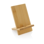 Support de téléphone avec trou pour câble de chargement Nature FSC couleur bois