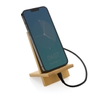 Support de téléphone avec trou pour câble de chargement Nature FSC couleur bois deuxième vue