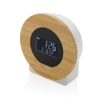 Horloge de bureau en plastique recyclé et bambou Bamboo Desk LCD couleur bois