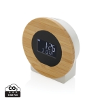 Horloge de bureau en plastique recyclé et bambou Bamboo Desk LCD couleur bois