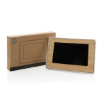 Montre rectangulaire en bambou avec ABS et écran LED ForestChrono LED couleur bois vue avec boîte