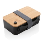 Lunch box écologique en bambou avec fourchette Complete Bamboo Eco couleur noir